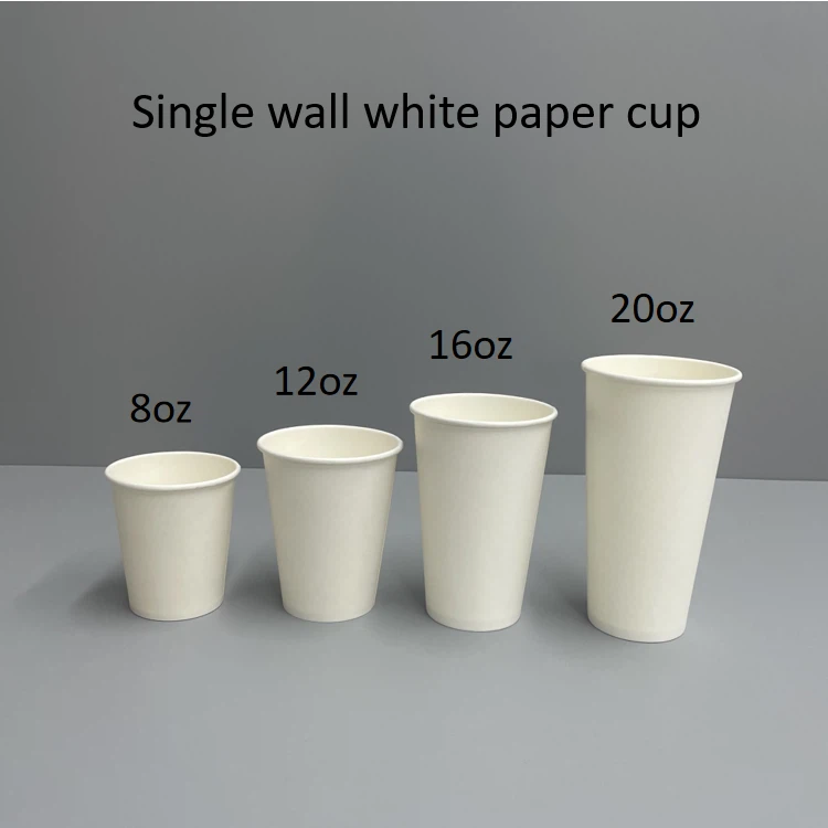 8 Oz Single Wall Paper Cups With Lid