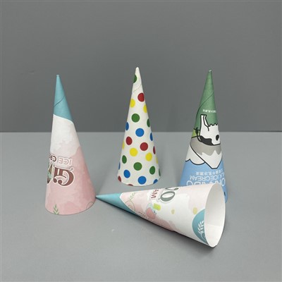 Cornet de glace en papier avec logo imprimé